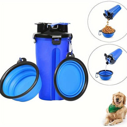 3-Piece Portable Pet Feeding Kit with Water Bottle - PetNatureLove