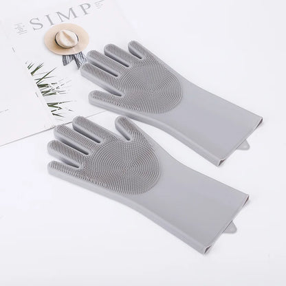 Pet Cat Bath Gloves - Anti-Scratch & Anti-Bite Silicone Scrub Brush - PetNatureLove