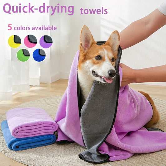 Quick Dry Pet Bath Towel - Soft & Super Absorbent - PetNatureLove