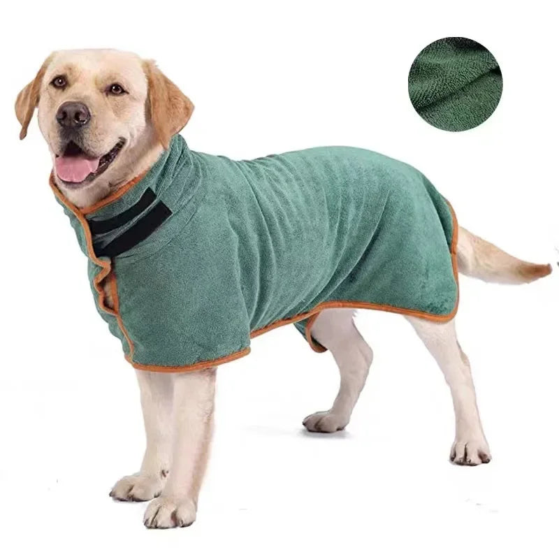 Absorbent Dog Bathrobe - Quick-Drying Full Body Wrap - PetNatureLove