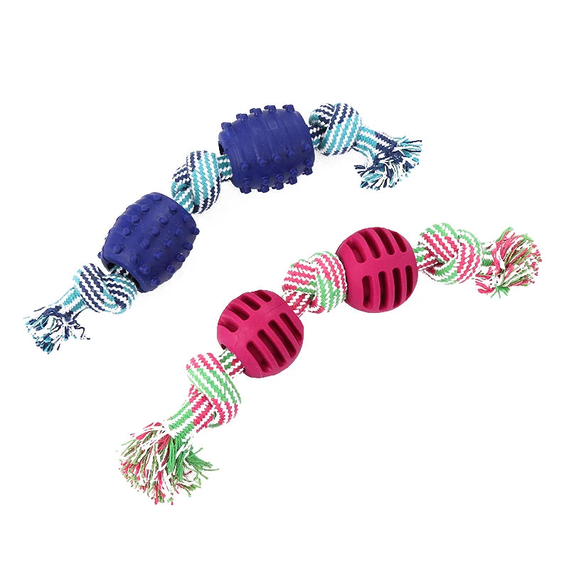 Double Knot Cotton Rope Ball Dog Toy for Teeth Cleaning - PetNatureLove