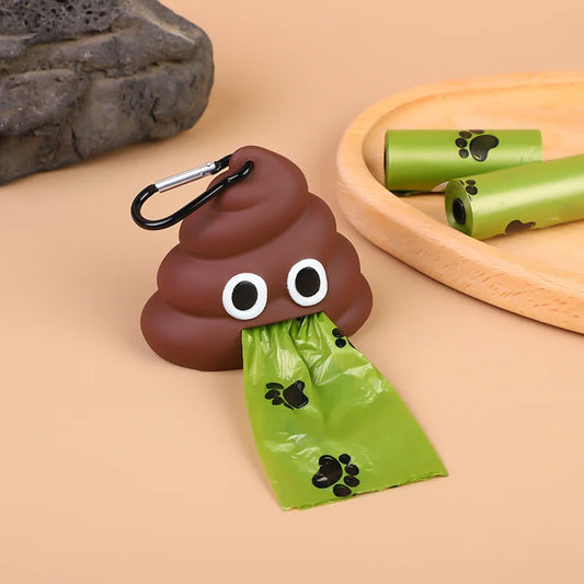 Portable Dog Poop Bag Dispenser - Fecal-Shaped Cleaning Tool - PetNatureLove