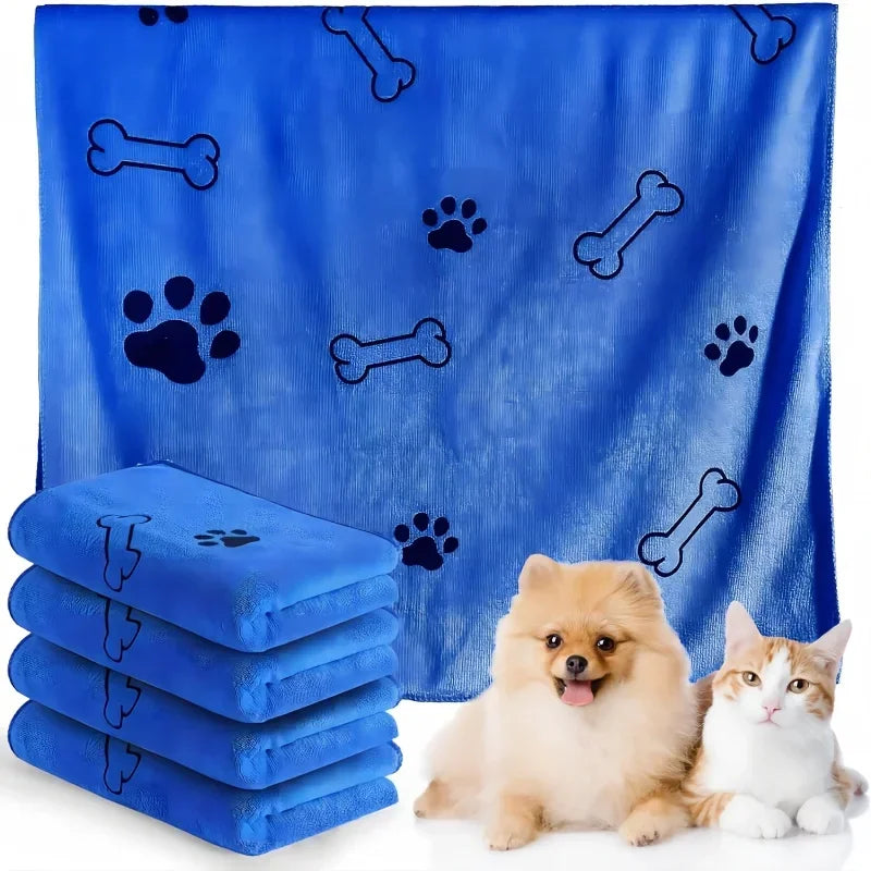 Large Microfiber Pet Bath Towel - Quick-Drying & Absorbent - PetNatureLove