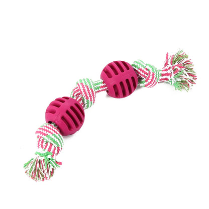 Double Knot Cotton Rope Ball Dog Toy for Teeth Cleaning - PetNatureLove