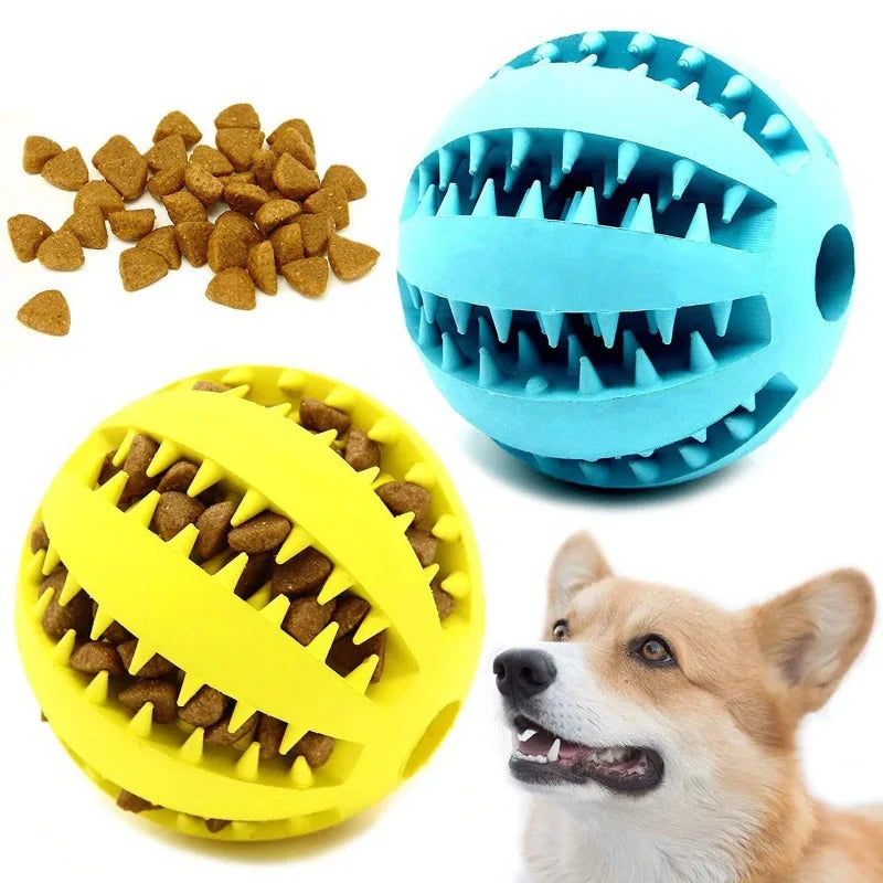 Natural Rubber Dog Chew Toy - Tooth Cleaning Treat Ball - PetNatureLove