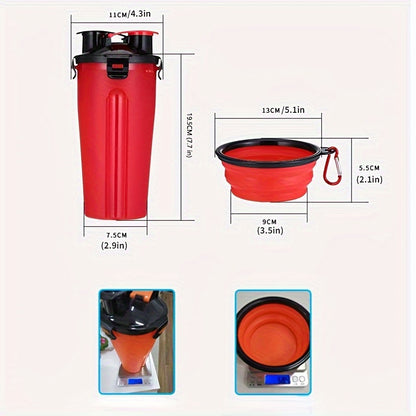 3-Piece Portable Pet Feeding Kit with Water Bottle - PetNatureLove